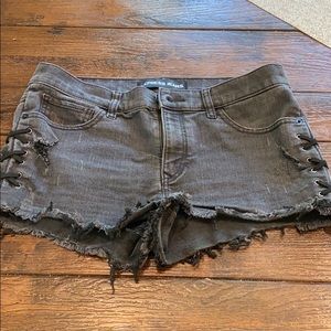Express shorts black cut off